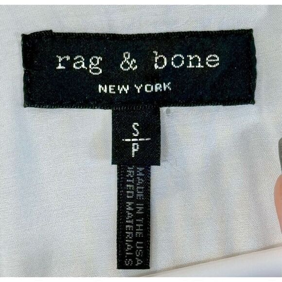 NWOT Rag & Bone Etta Silk Blend Side Tie Capped Sleeve White Knee Length Dress S - Picture 6 of 11